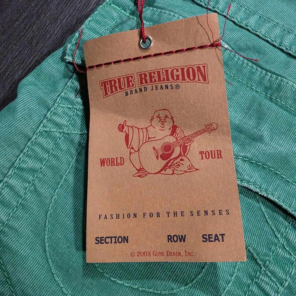 NWT True Religion Ricky Corduroy Cut Off Shorts Men 30 Green Stretch Lightweight